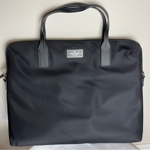 Kate Spade New York Nylon Laptop Work Bag | Black | With Strap - Picture 2 of 11